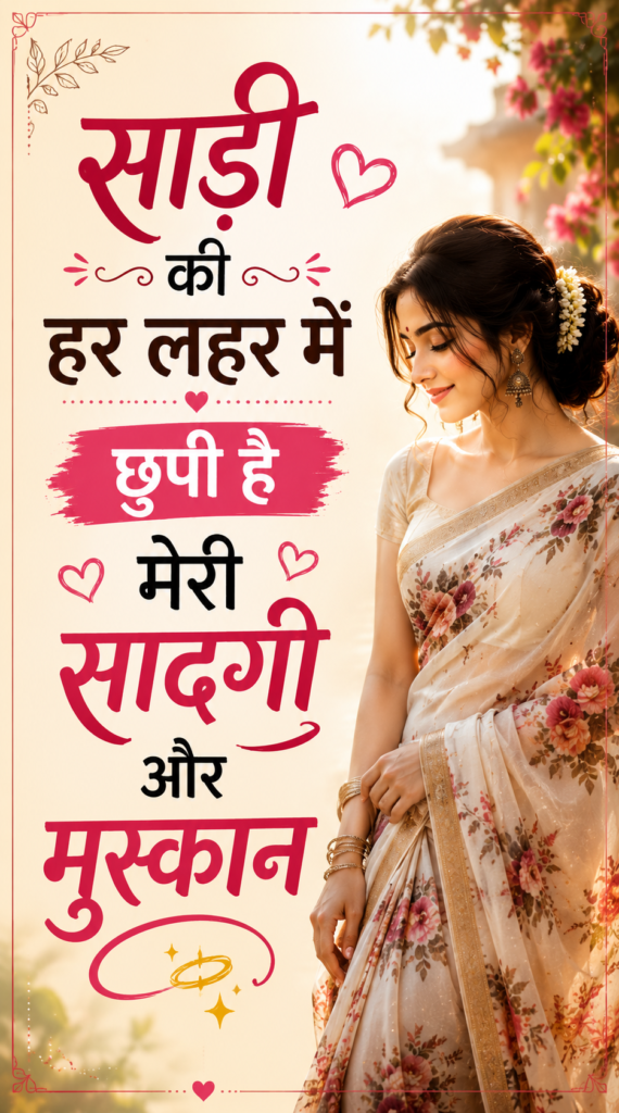 Short Caption For Saree In Hindi With Emoji